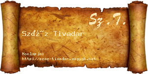 Száz Tivadar névjegykártya